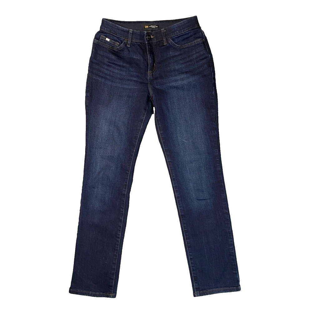 Lee‎ Flex Motion Jeans Size 4 Petite  Regular Fit Straight Leg Dark Wash Stretch